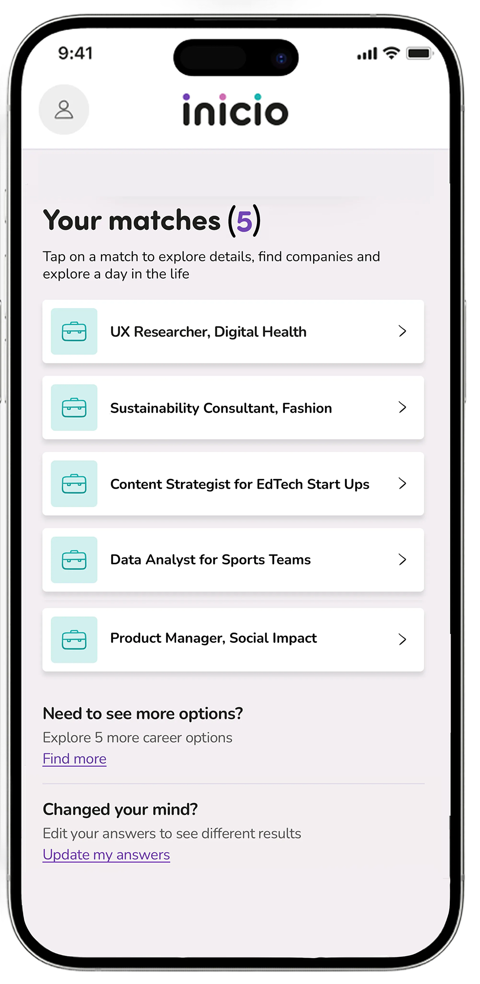 inicio app career card view