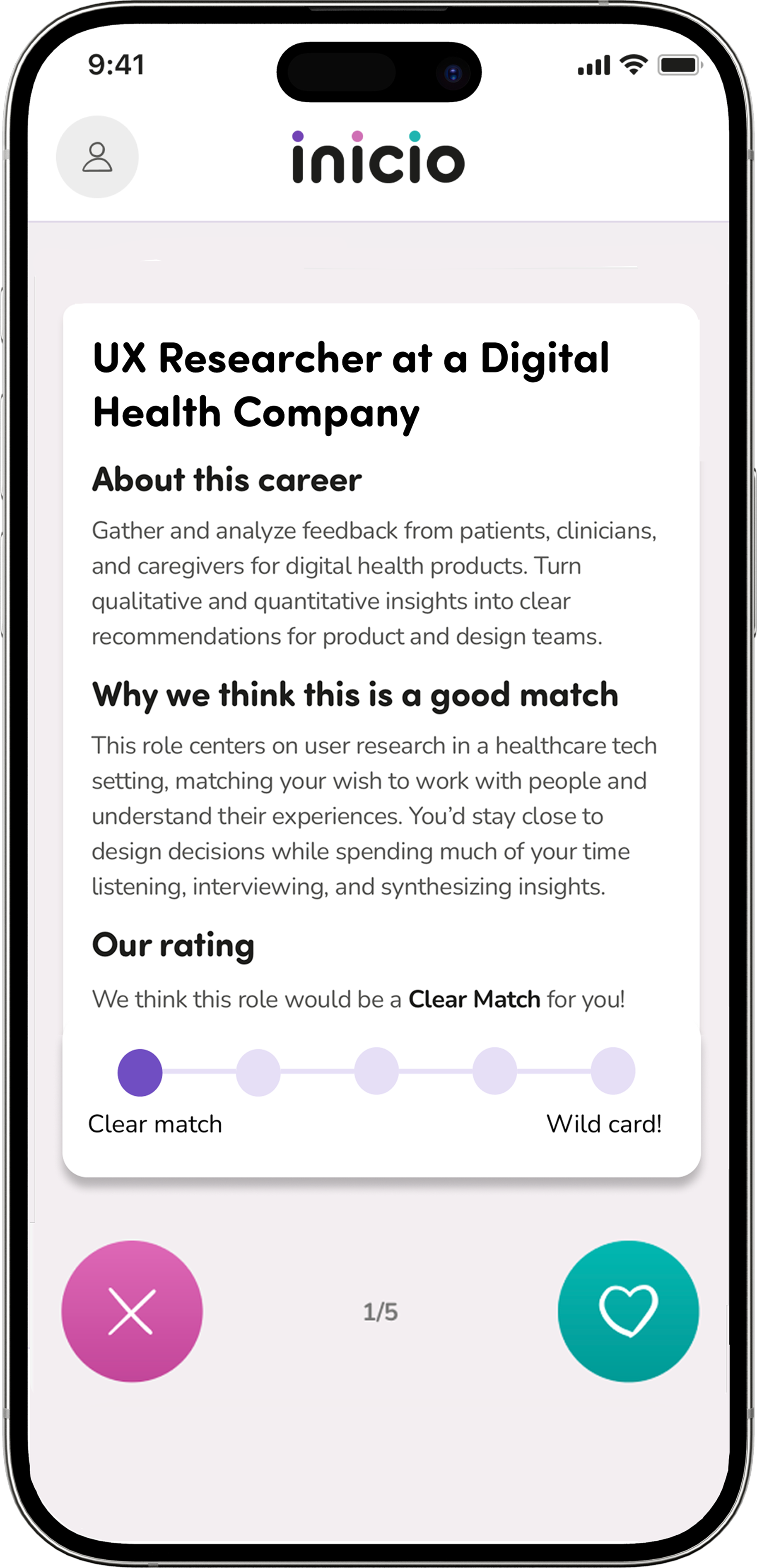 inicio app matches view